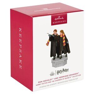 NIB Hallmark Storyteller Ron & Hermione Harry Potter Chamber of Secrets ornament